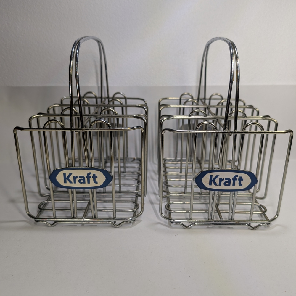 Vintage Kraft Chrome Condiment Racks - Set of 2